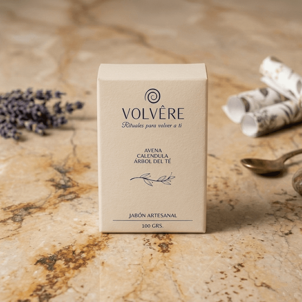 Jabón artesanal de glicerina, avena y caléndula de Volvêre
